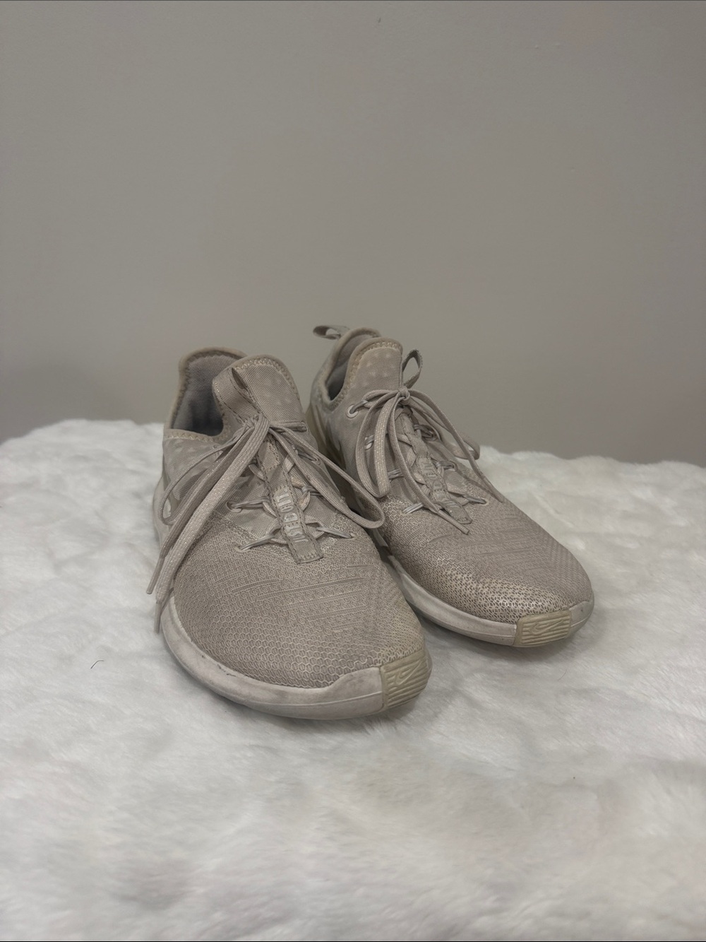 Nike Women's Knit Lace-Up Sneakers - Beige
